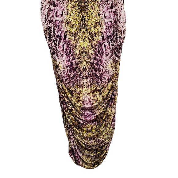 Jennifer Lopez NWT Sz XL Dress Distressed Python Jersey Knit Side Ruched Zipper - Picture 5 of 11